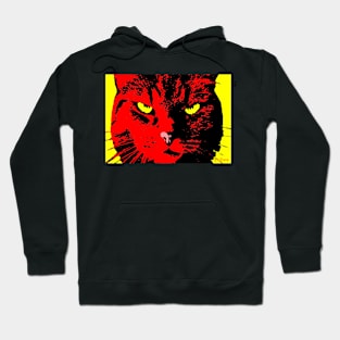 ANGRY CAT POP ART - RED YELLOW BLACK Hoodie